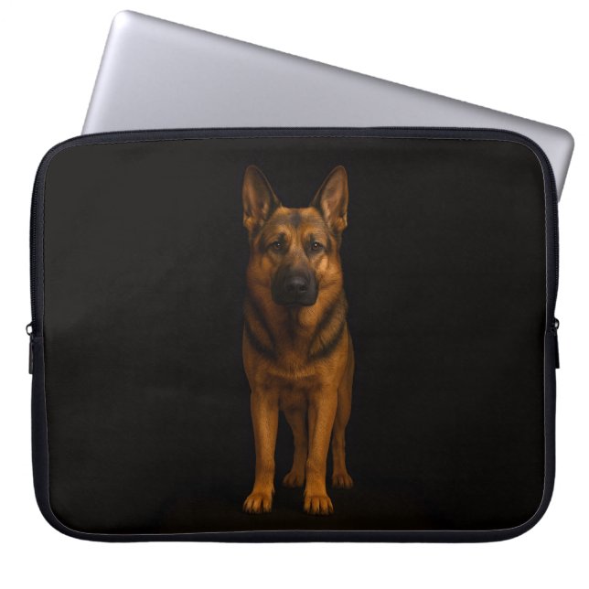Funda para portátil Black 4 Luxe, Pastor Alemán (Frente)