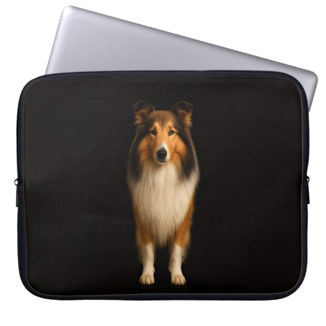 Funda para portátil Black 4 Luxe, perro Collie Lea (Frente)
