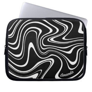 Funda Para Portátil Black and White Abstract Pattern - Personalizable!