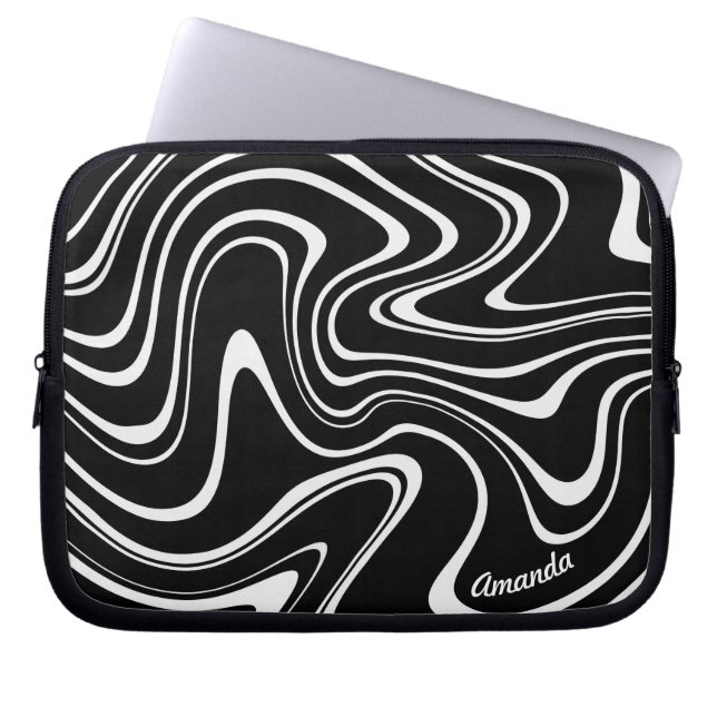 Funda Para Portátil Black and White Abstract Pattern - Personalizable! (Frente)