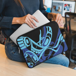 Funda Para Portátil Black Blue Haida Eagle Thunder Bird Arte Nativo