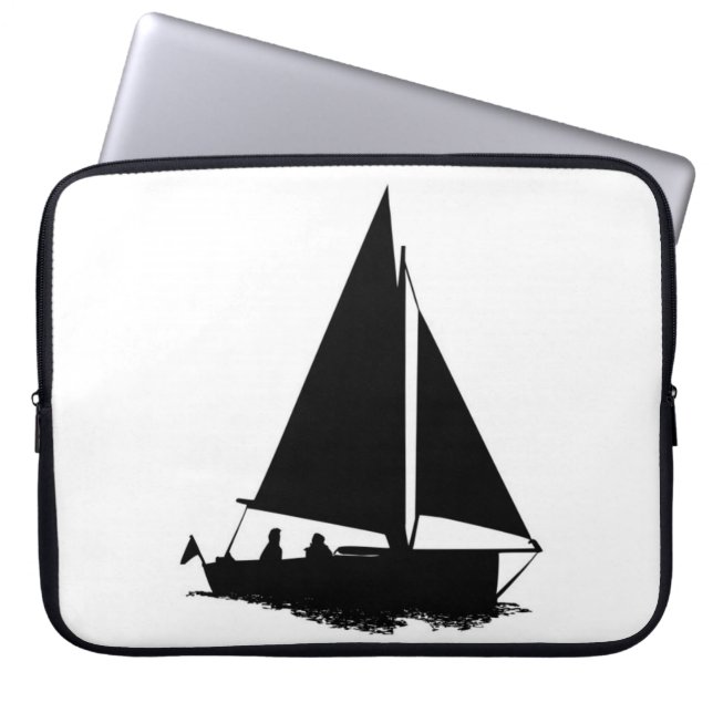 Funda para portátil Black Bot Silhouette (Frente)