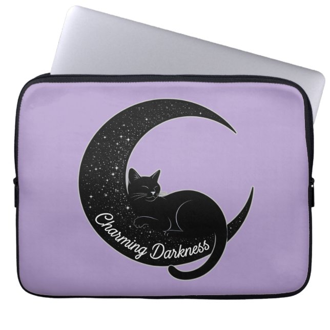 Funda Para Portátil Black Cat on the Crescent Moon: Charm of Darkness  (Frente)
