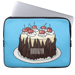 Funda Para Portátil Black Forest cake cartoon illustration 