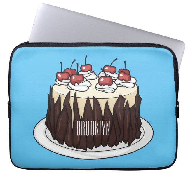 Funda Para Portátil Black Forest cake cartoon illustration  (Frente)
