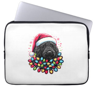 Funda Para Portátil Black Labradoodle Christmas Tree Xmas Lights Doodl
