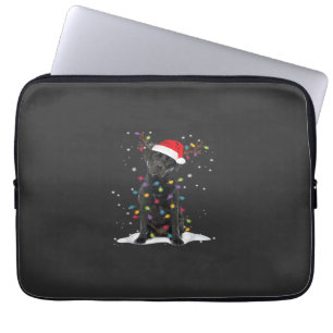 Funda Para Portátil Black Labrador Xmas Dog Luz de árbol de Navidad Cl