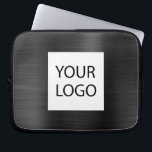 Funda Para Portátil Black Metallic - Promoción del logotipo Personaliz<br><div class="desc">Moderno Black Faux Metallic Stainless Elegant Tu Personalizado Logotipo Promocional Portátil Bag o Funda de publicidad promocional (promocional). Este elegante funda profesional de informática empresarial puede personalizarse para incluir el logotipo de su empresa o de su empresa.</div>