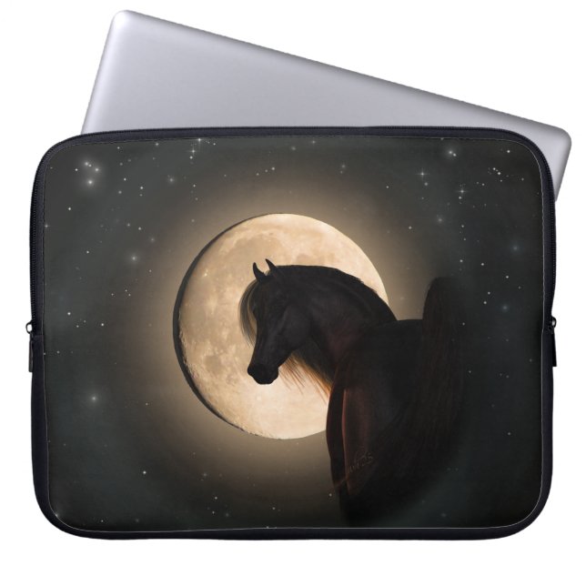 Funda para portátil Black Moon Shine Horse (Frente)