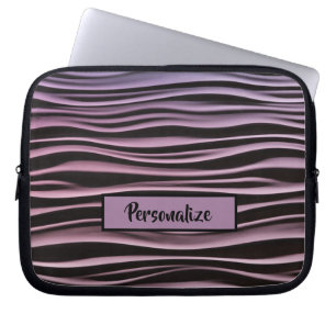 Funda Para Portátil Black Purple Modern Tech Waves Personaliza