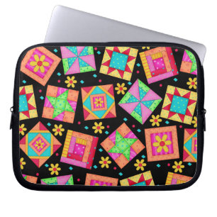 Funda Para Portátil Black Quilt Art Laptop Sleeve