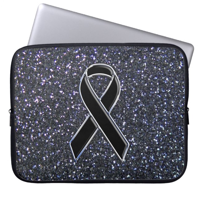 Funda Para Portátil Black Ribbon Awareness Midnight Blue (Frente)