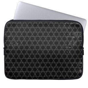 Funda Para Portátil Black White Circles Dots Laptop Computer Sleeve