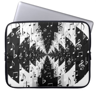 Funda Para Portátil Black & White Echo Music Notes