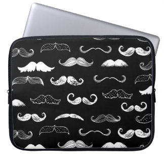 Funda Para Portátil Black & White Moustache Seamless Repeat Background