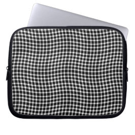 Funda Para Portátil Black White Plaid Checker Seamless Pattern