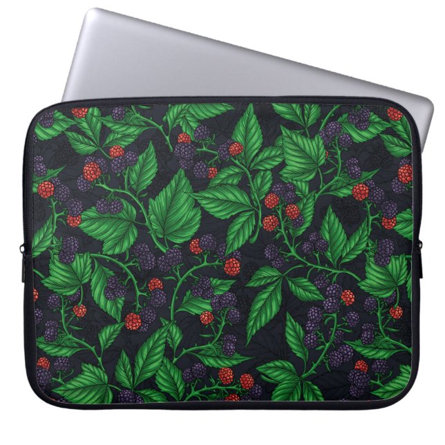 Funda Para Portátil Blackberries sobre gris oscuro (Frente)