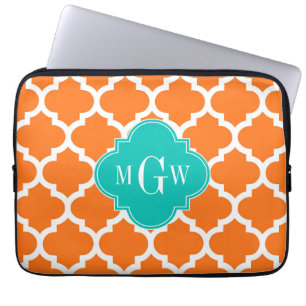 Funda Para Portátil Blanco calabaza Marruecos #5 Verde azulado 3 Monog