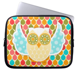 Funda Para Portátil Blanco de Boheme del búho