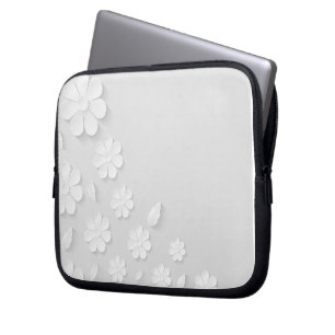 Funda Para Portátil blanco de fondo de flor de papel