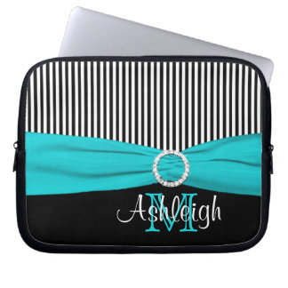 Funda Para Portátil Blanco negro Aqua con funda de portátil de la cint