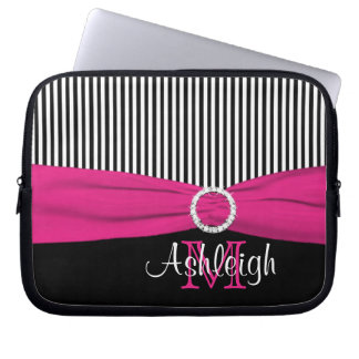 Funda Para Portátil Blanco negro rosado con funda de portátil de cinta