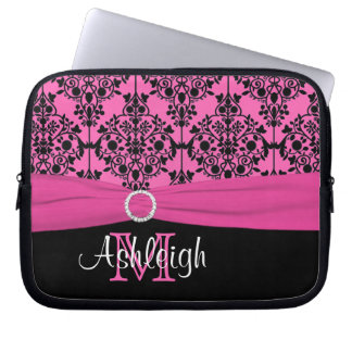 Funda Para Portátil Blanco negro rosado con la FALSA manga del