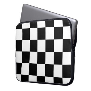 Funda Para Portátil Blanco y negro a cuadros