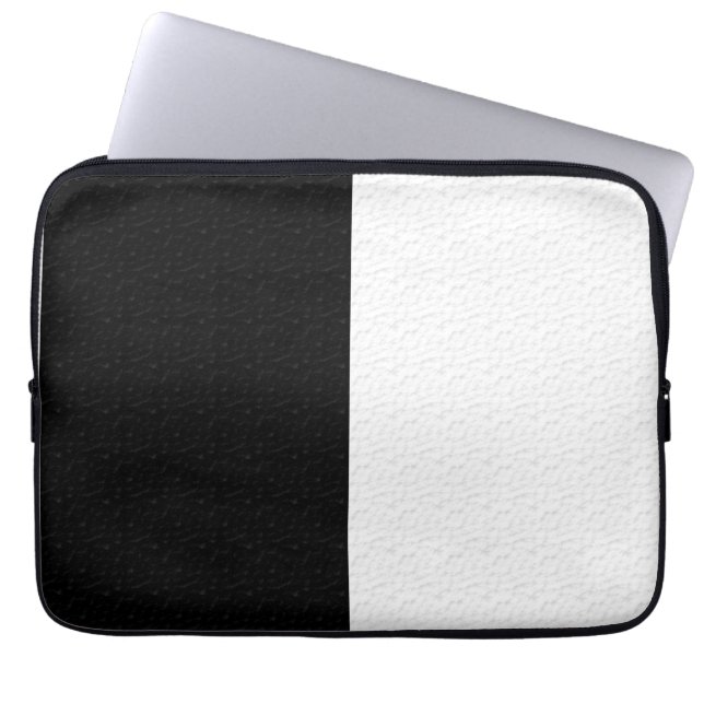 Funda Para Portátil Blanco y negro texturizado (Frente)