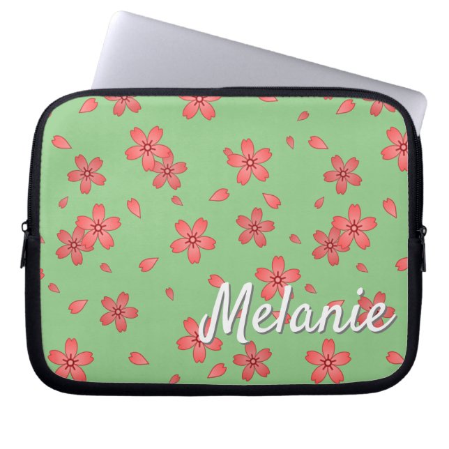 Funda Para Portátil Blizzard con flores de cerezo Sakura personalizada (Frente)