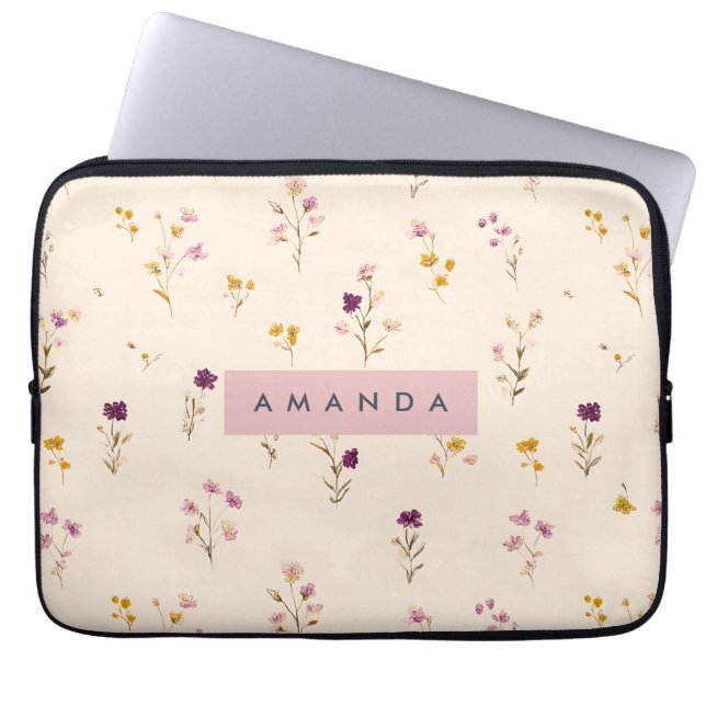 Funda Para Portátil Blogs personalizados de pradera pastel (Frente)