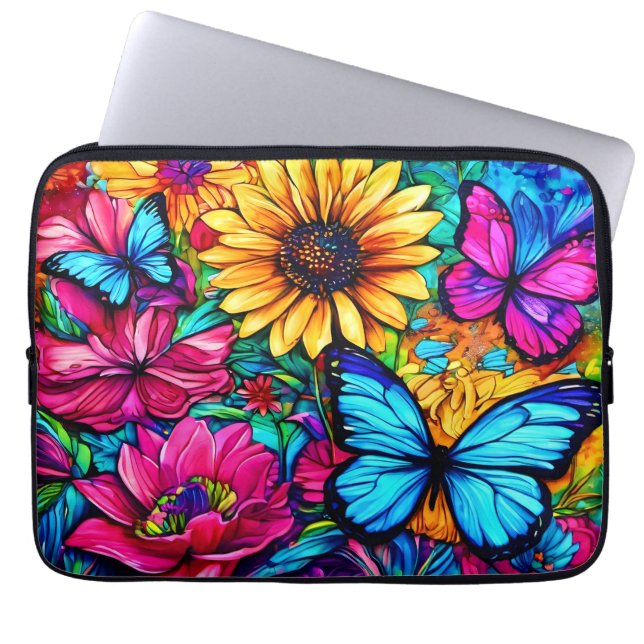 Funda Para Portátil Blooming Butterfly Haven (Frente)