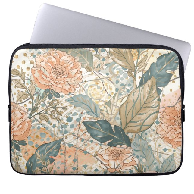 Funda Para Portátil Blooming Peach Flowers and Beautiful Pattern , (Frente)