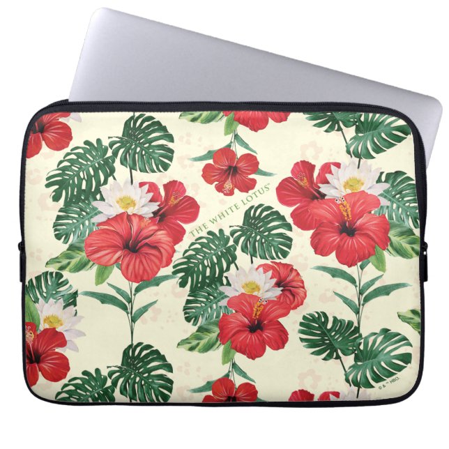 Funda Para Portátil Blooms tropicales del Loto Blanco (Frente)