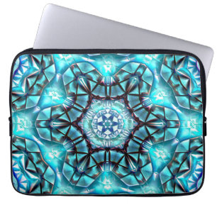 Funda Para Portátil Bloqueo en majestuoso azul cepillado con hilo quem