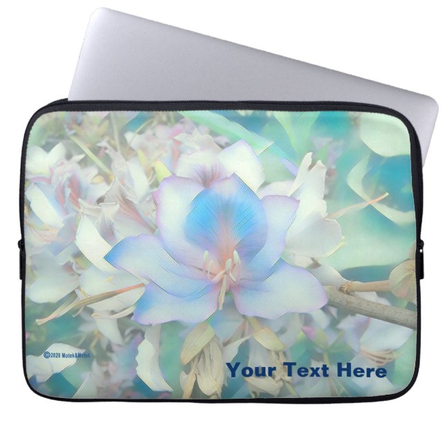 Funda Para Portátil Blossom azul Pastel (Frente)