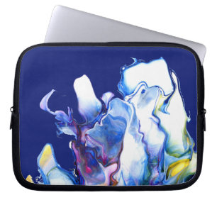 Funda Para Portátil Blue Abstract Fluid Art Laptop Sleeve