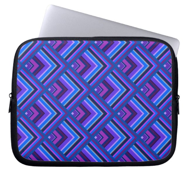 Funda Para Portátil Blue and purple stripes scale pattern (Frente)