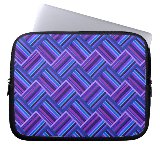 Funda Para Portátil Blue and purple stripes weave (Frente)