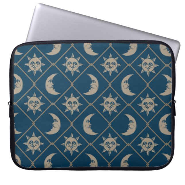 Funda Para Portátil Blue Celestial Sun And Moon (Frente)