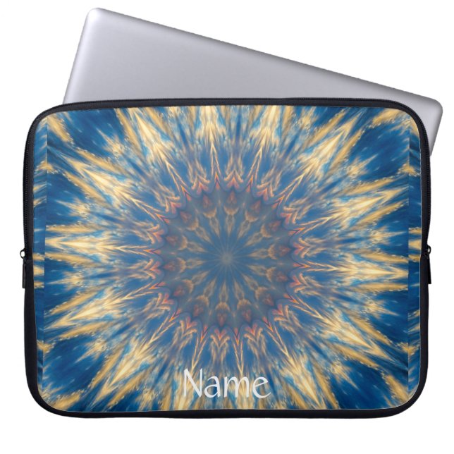 Funda Para Portátil Blue Chakra Kaleidoscope Thunder_Cove (Frente)