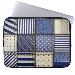 Funda Para Portátil Blue Denim Patchwork