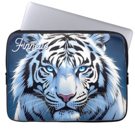 Funda Para Portátil Blue eyed White Tiger Personalized