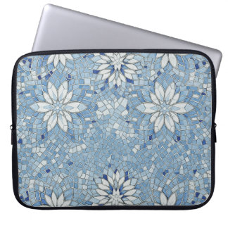 Funda Para Portátil blue floral mosaic