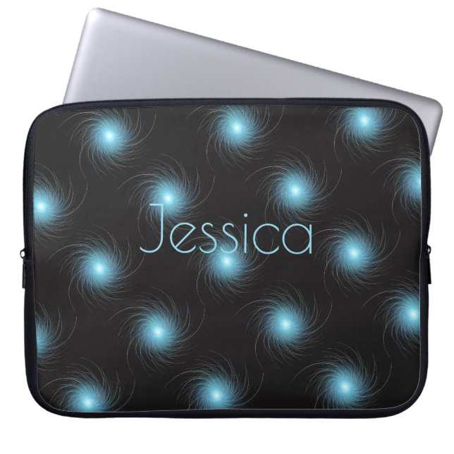 Funda Para Portátil Blue Fractal Swirls (Frente)