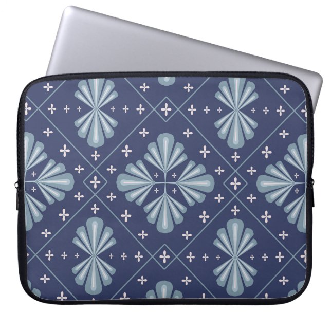 Funda Para Portátil Blue Geometric shapes Pattern  (Frente)