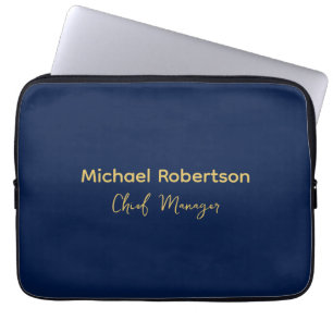 Funda Para Portátil Blue Gold Colours Profesional Trendy Plain Moderno