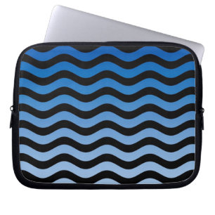 Funda Para Portátil Blue Gradient Wavy Stripes