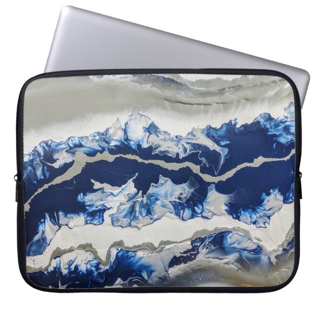 Funda Para Portátil Blue Gray Acrylic Painting (Frente)