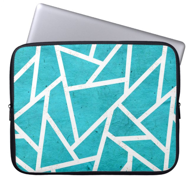 Funda Para Portátil Blue-green and white mosaic pattern (Frente)